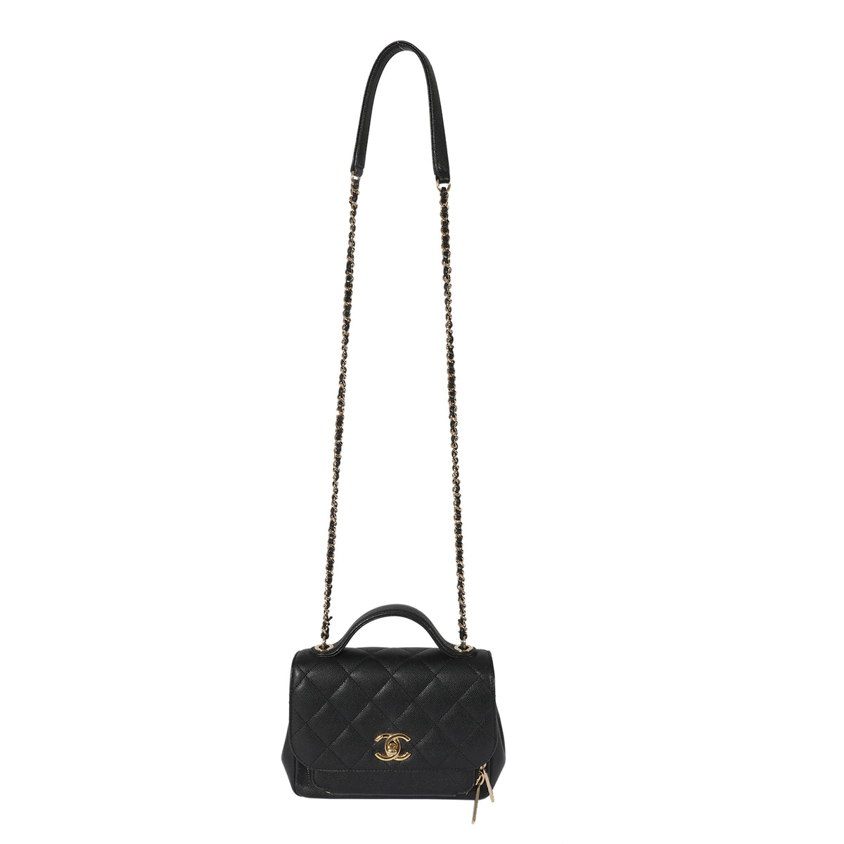 Chanel Black Caviar Small Shopping Business Affinity Tote (Circa