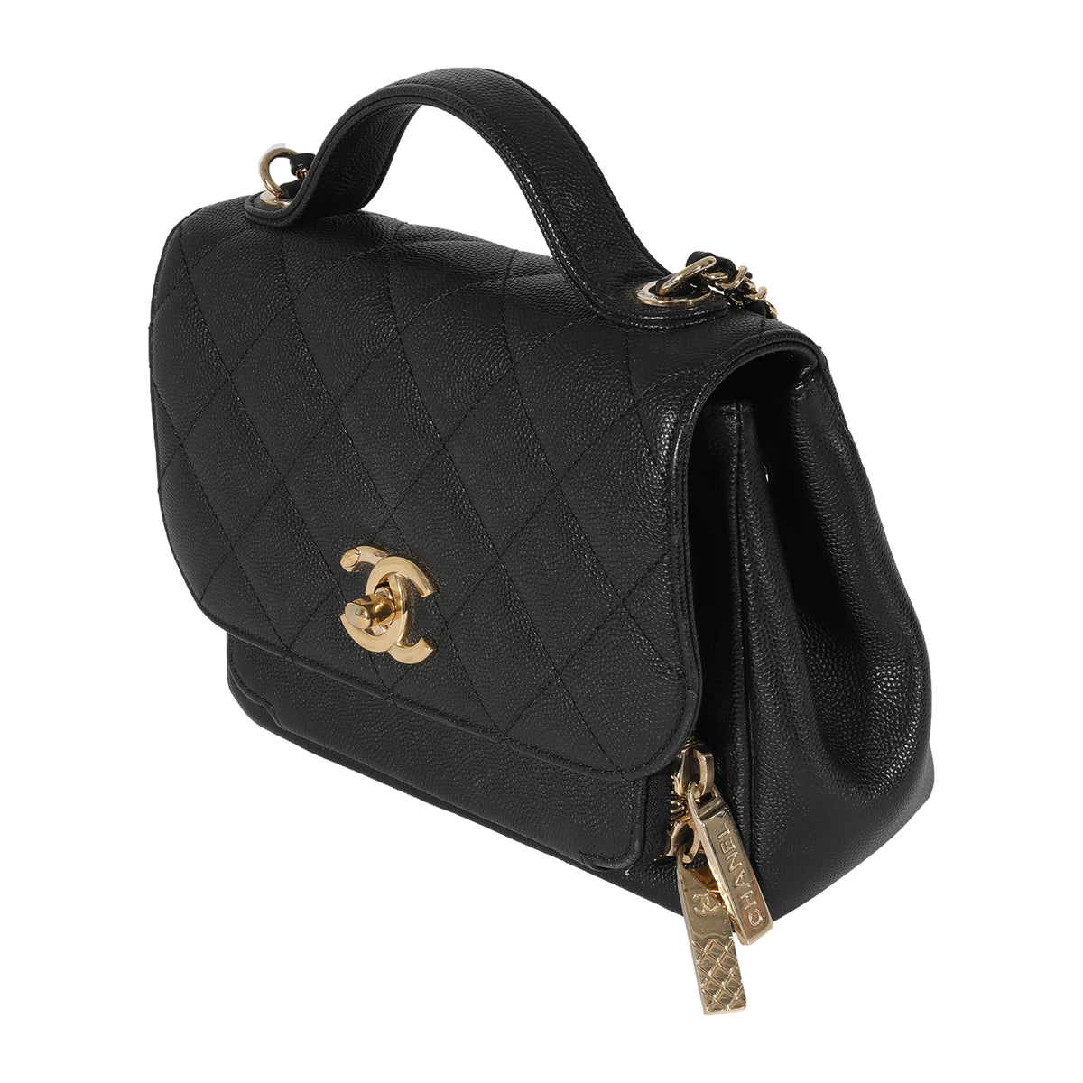 Chanel Small Business Affinity Flap Bag Black Caviar Gold Hardware