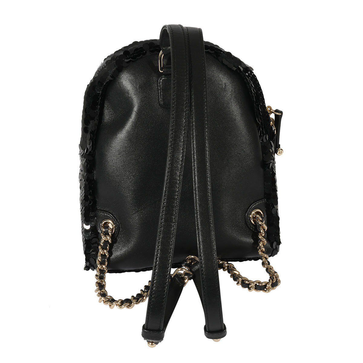 black sequin mini backpack Chanel Black Sequin & Lambskin Small Backpack | myGemma