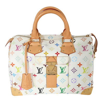 Louis Vuitton Monogram White Multicolor Speedy 30