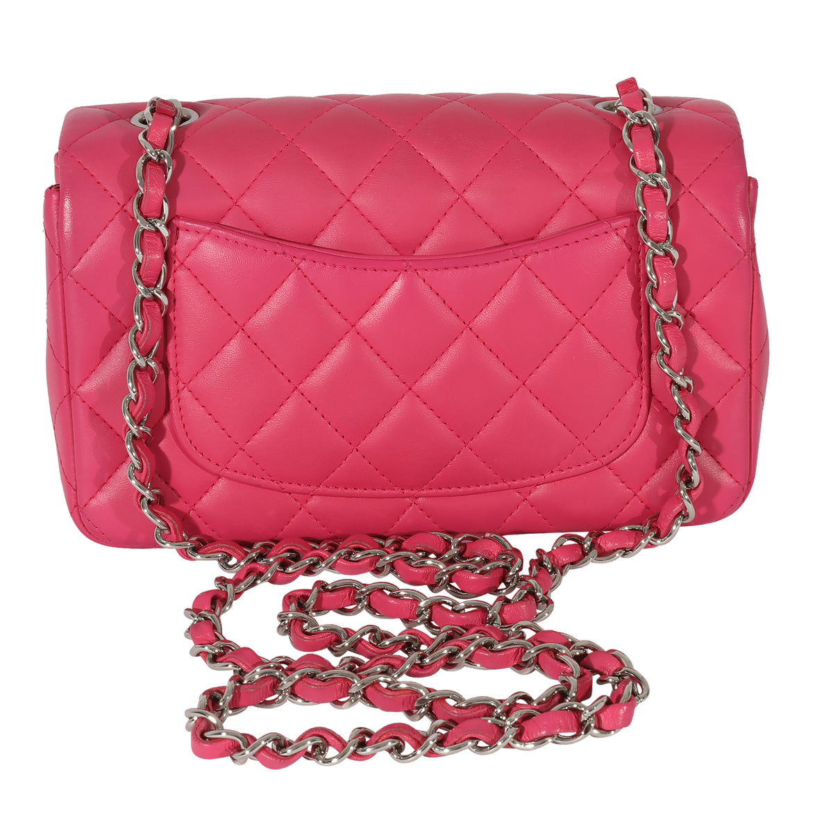 Chanel Mini Pink Quilted Lambskin Rectangular Classic