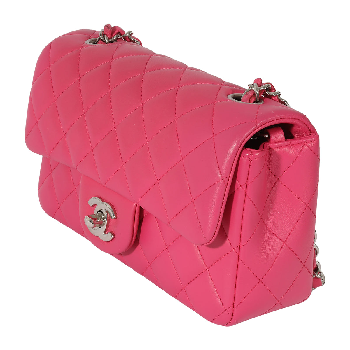 Chanel Pink Quilted Lambskin Mini Rectangular Classic Flap Bag, myGemma