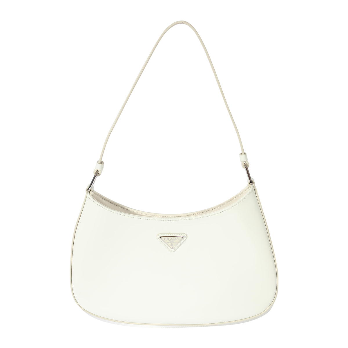 Prada White Brushed Leather Cleo