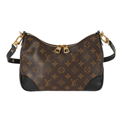 Louis Vuitton Black Leather & Monogram Canvas Boulogne NM