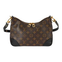 Louis Vuitton Black Leather & Monogram Canvas Boulogne NM