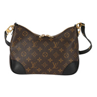 Louis Vuitton Black Leather & Monogram Canvas Boulogne NM