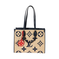 Louis Vuitton Blue Monogram Raffia Giant OnTheGo MM