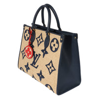 Louis Vuitton Blue Monogram Raffia Giant OnTheGo MM