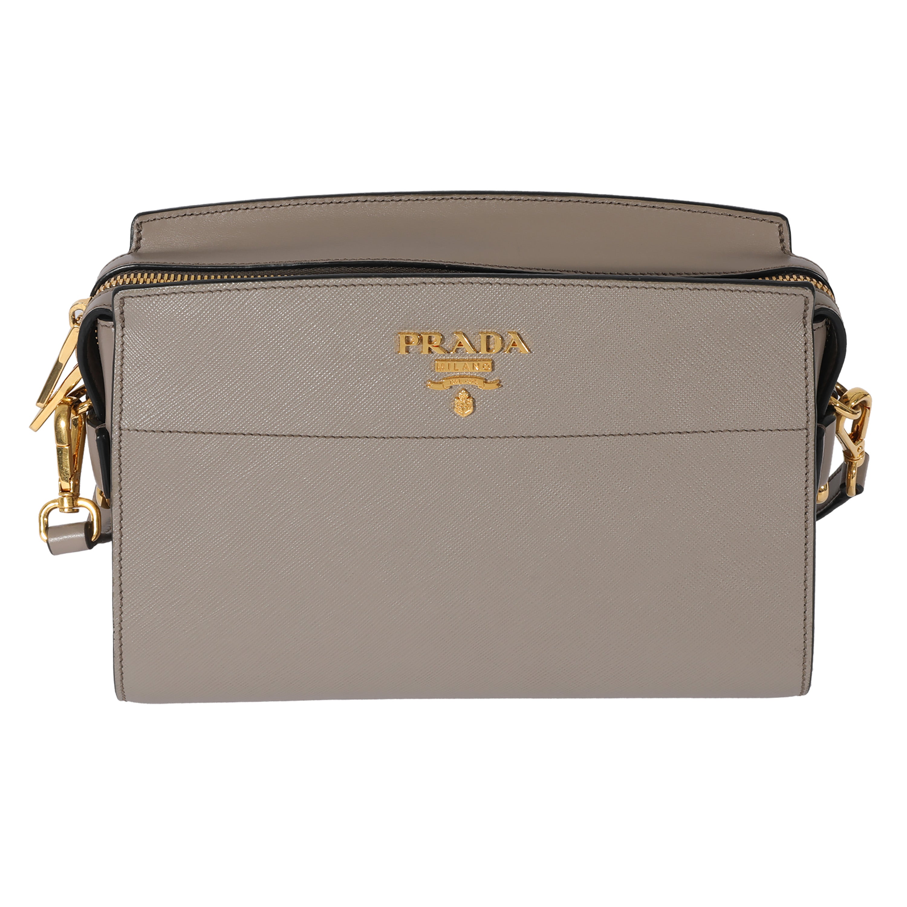 Prada Saffiano City Grey Calfskin Crossbody Bag | myGemma | Item #127908