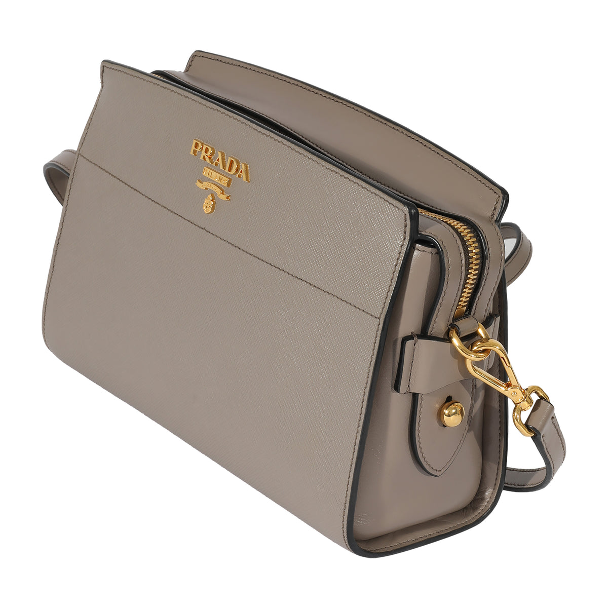 Prada Saffiano City Grey Calfskin Crossbody Bag myGemma Item