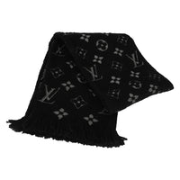 Louis Vuitton Black Silver Logomania Shine Scarf