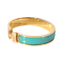 Hermès Turquoise Clic H Bracelet, Gold Plated