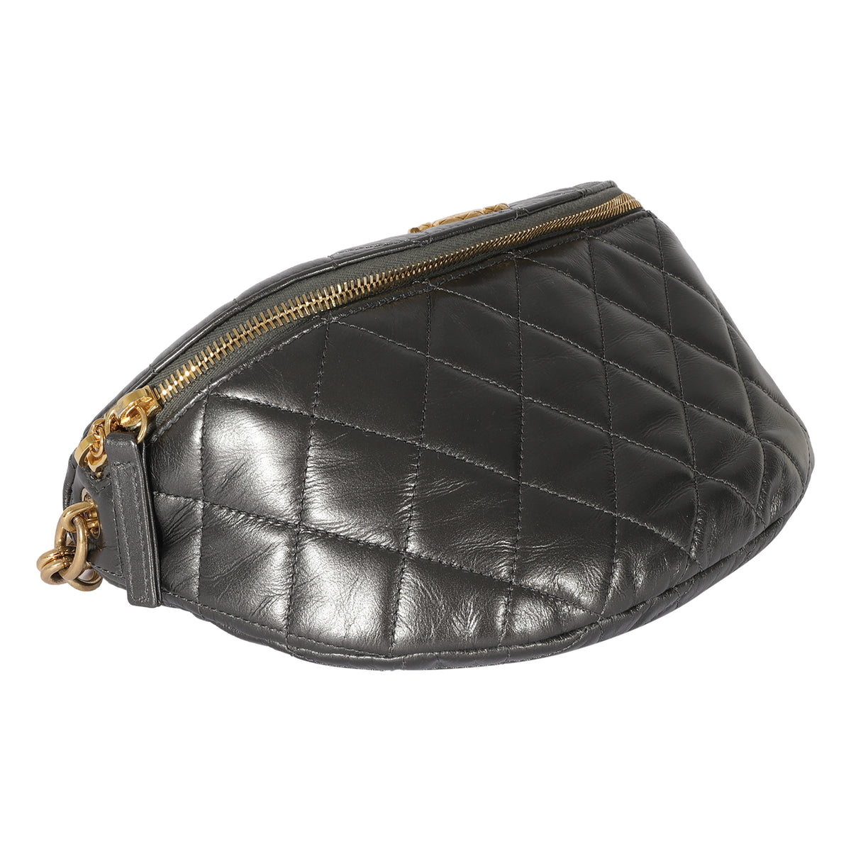 Chanel Metallic Quilted Calfskin Jeweled CC Crossbody Bag