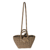 Balenciaga Brown Signature Monogram XS Bistro Basket Tote