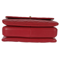 Chanel Red Lambskin Trendy Flap Bag