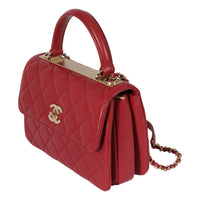 Chanel Red Lambskin Trendy Flap Bag