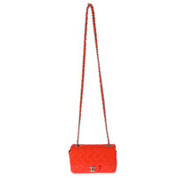 Chanel Orange Patent Rectangular Mini Flap