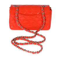 Chanel Orange Patent Rectangular Mini Flap