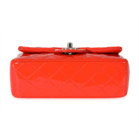 Chanel Orange Patent Rectangular Mini Flap