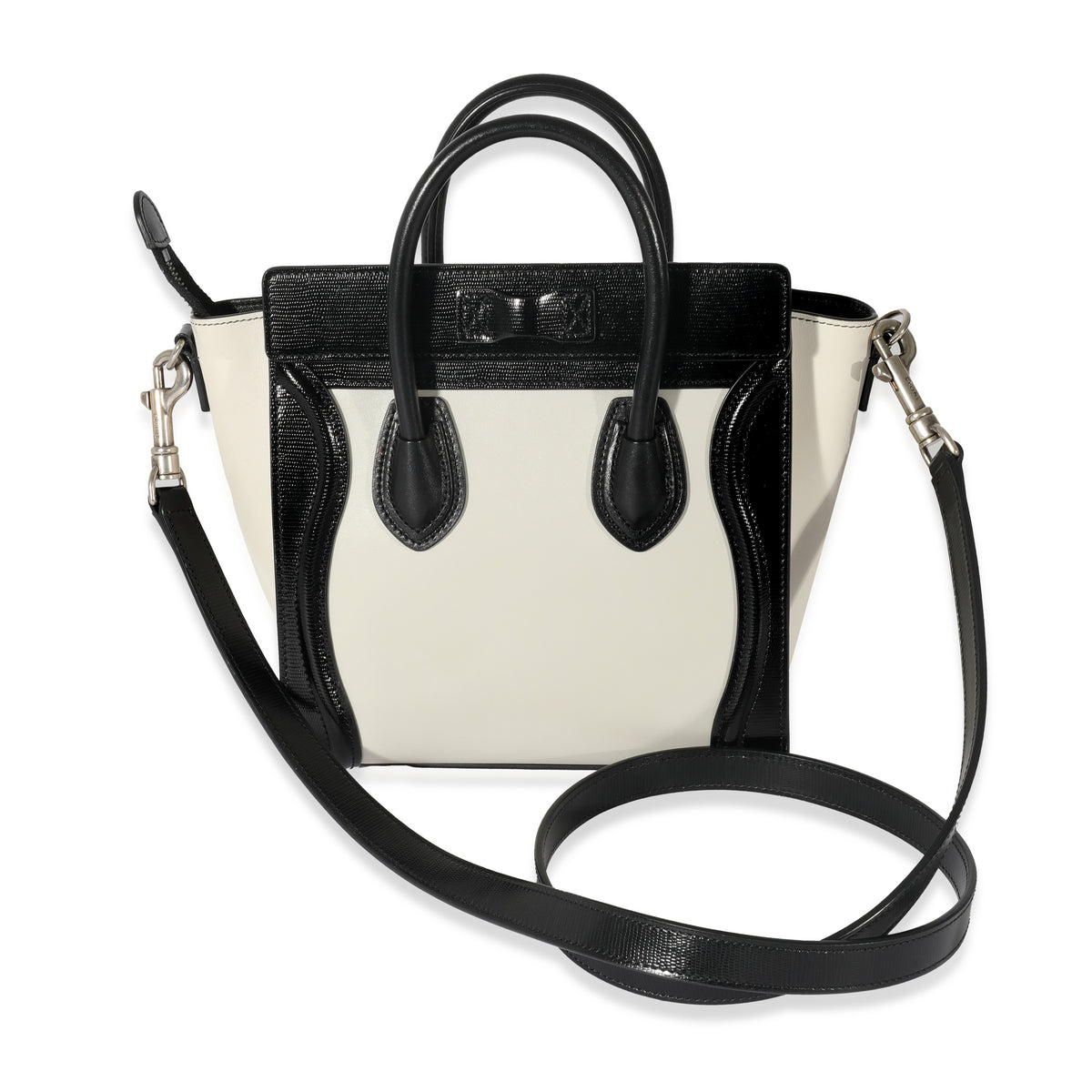 Celine Black White Leather Bicolor Nano Luggage | myGemma | Item #127997