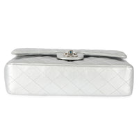 Chanel Silver Metallic Medium Classic Flap Bag