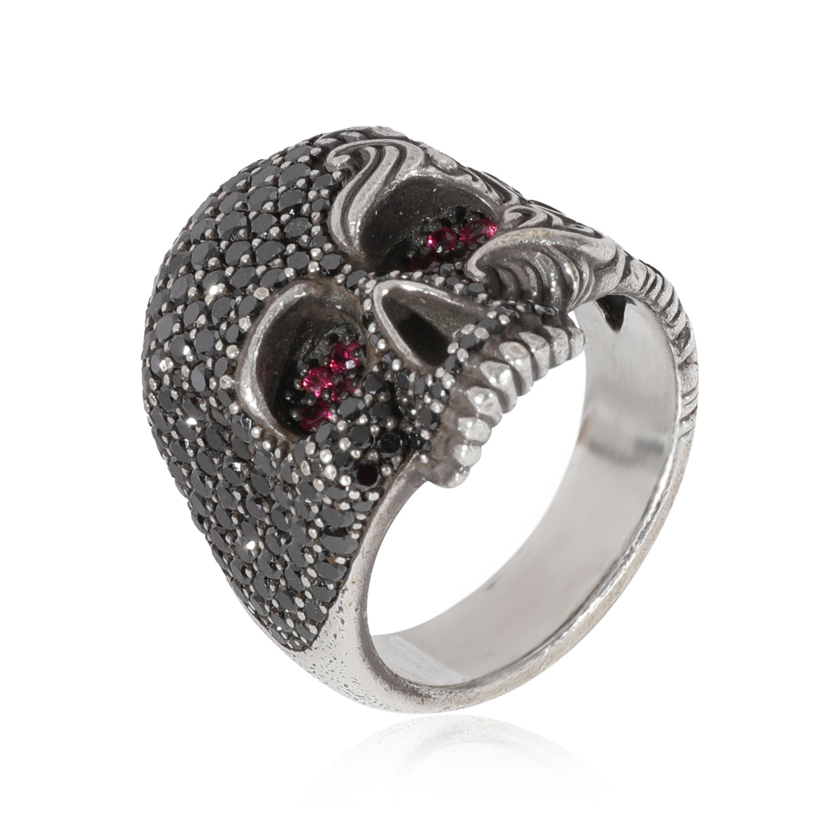 David Yurman Skull Diamond Ring in Silver 2.98 CTW