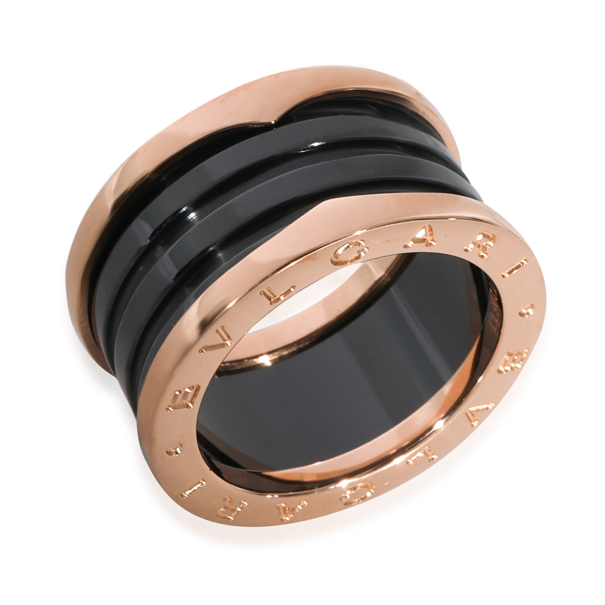 BVLGARI B.zero1 Fashion Ring in 18k Rose Gold/Ceramic