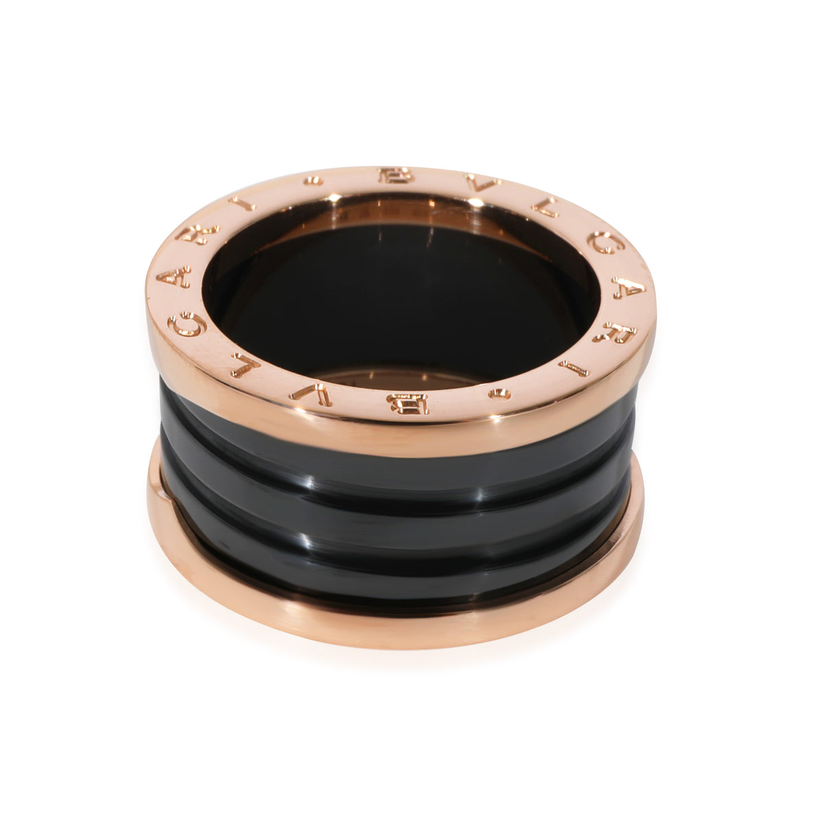 BVLGARI B.zero1 Fashion Ring in 18k Rose Gold/Ceramic