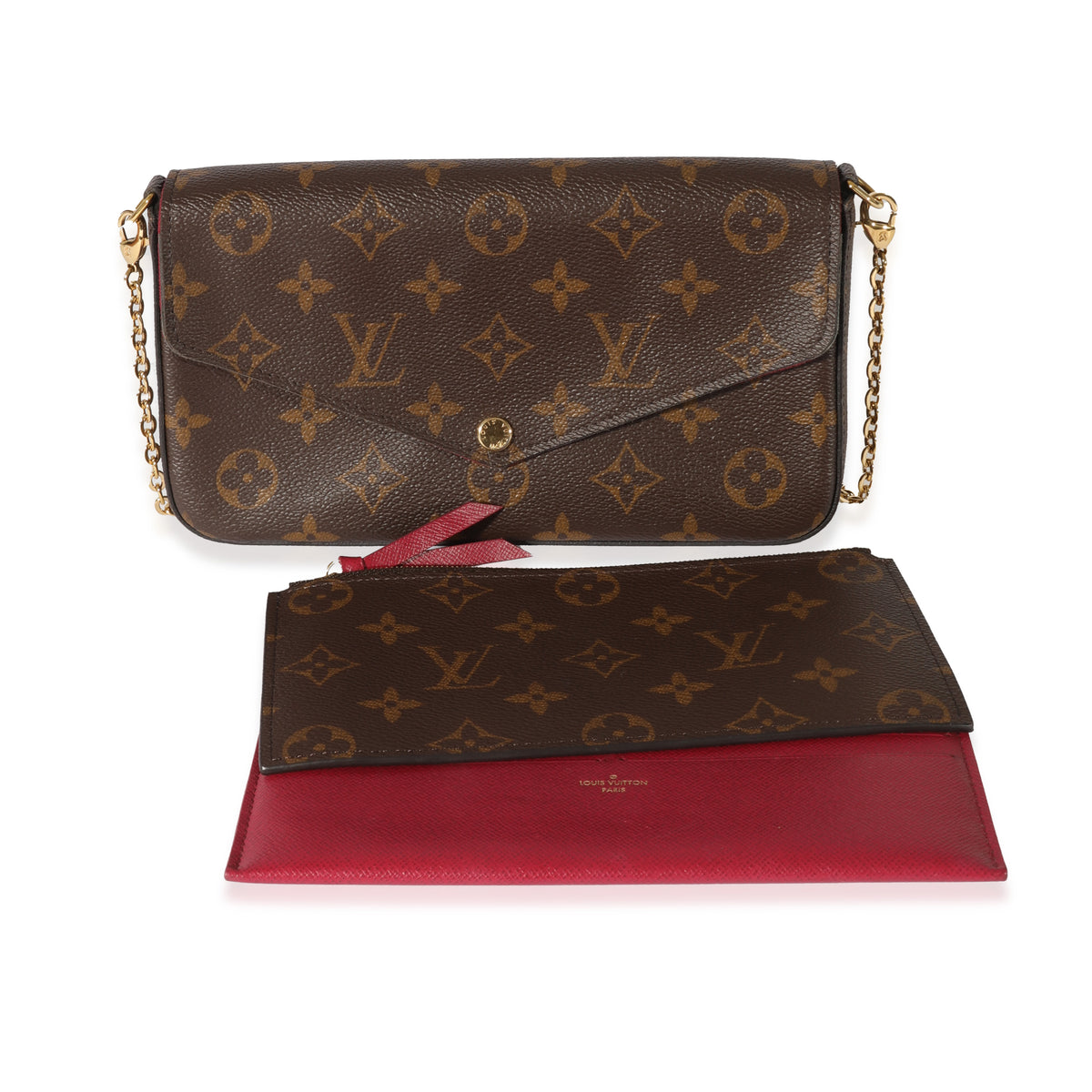 Louis Vuitton Pochette Felicie Monogram Fuchsia Lining in Canvas