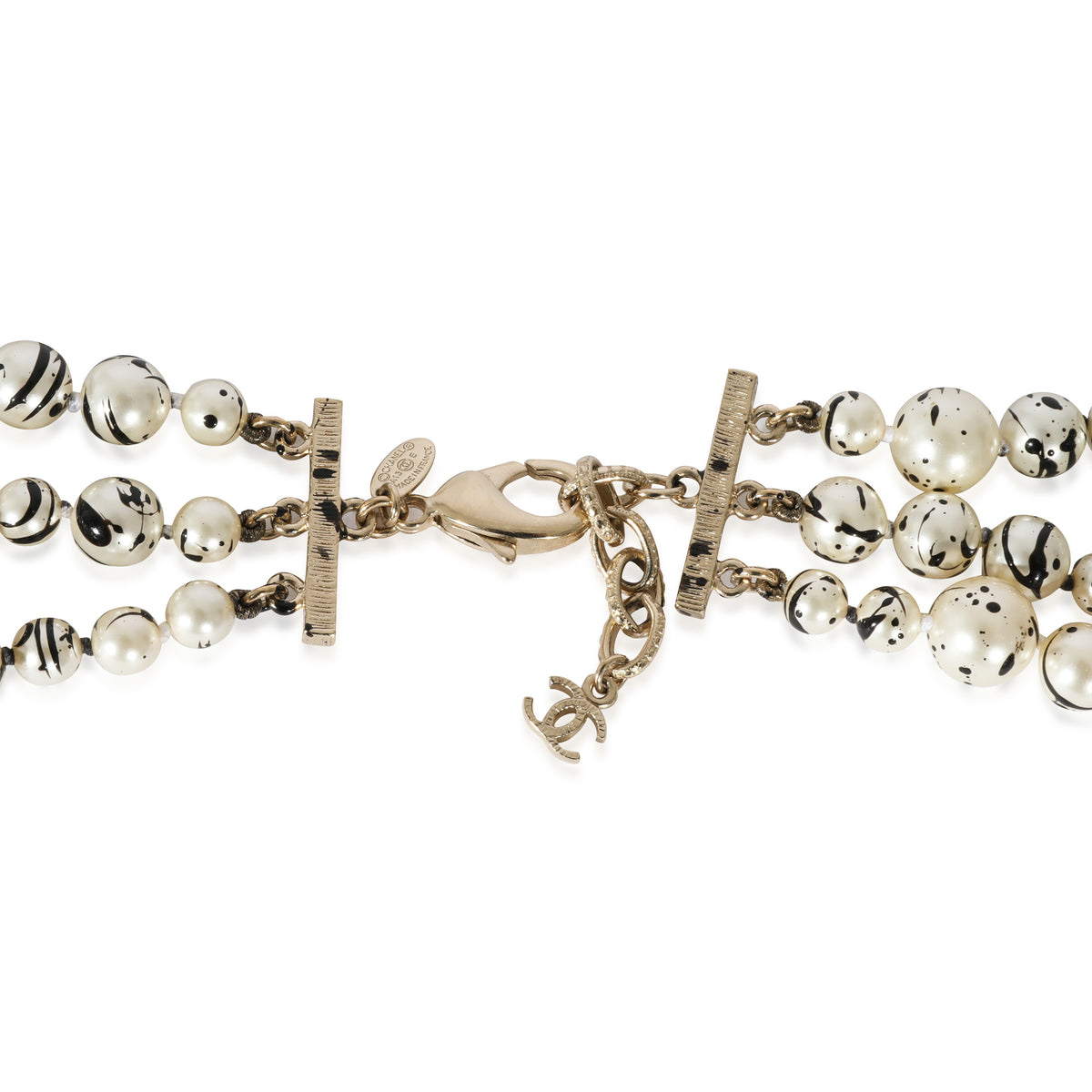 Chanel 2013 Faux Pearl Splatter CC Multistrand Necklace