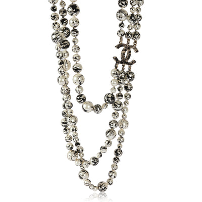 Chanel 2013 Faux Pearl Splatter CC Multistrand Necklace