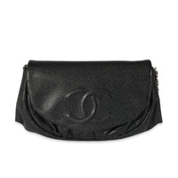 Chanel Black Caviar Half Moon Wallet On Chain