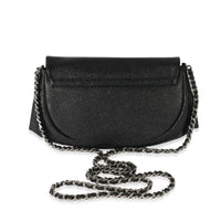 Chanel Black Caviar Half Moon Wallet On Chain