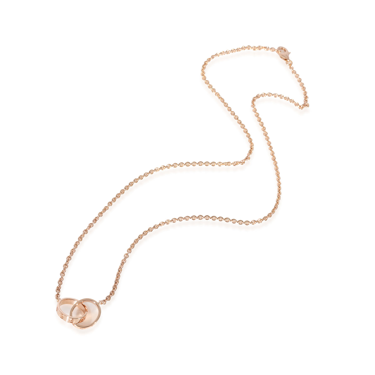 Cartier Love Interlocking Circle Necklace in 18K Rose Gold