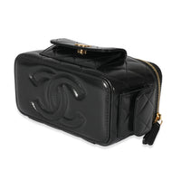 Chanel 22K Black Leather Vanity With Chain