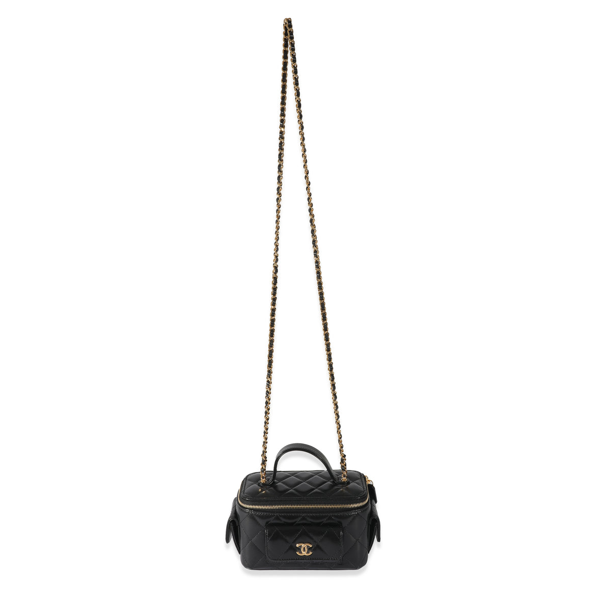 Chanel 22k Leather Vanity With Chain Black ref.744064 - Joli Closet