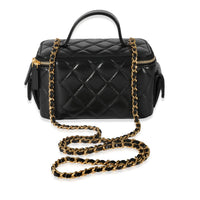 Chanel 22K Black Leather Vanity With Chain