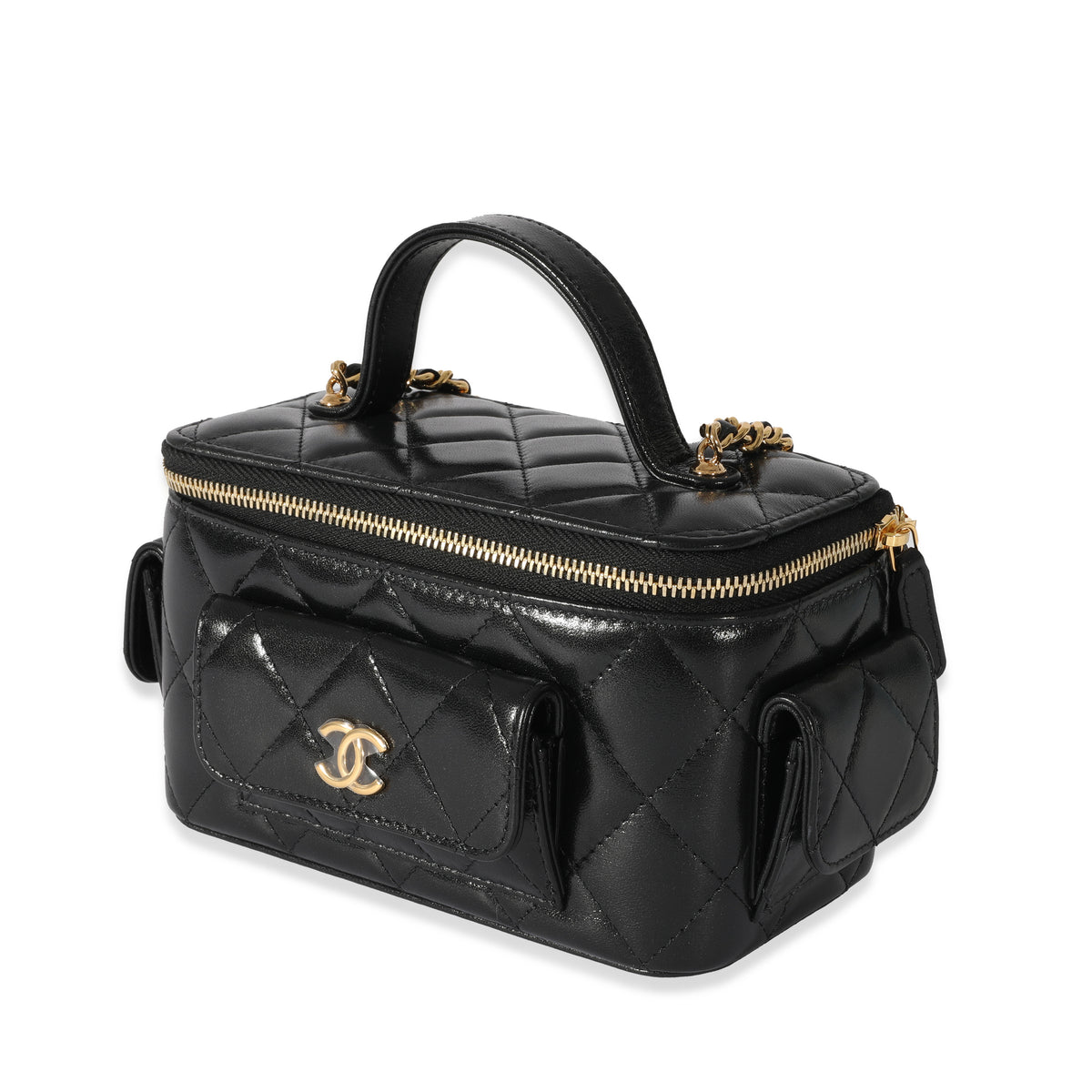 Chanel 22K Black Leather Vanity With Chain, myGemma