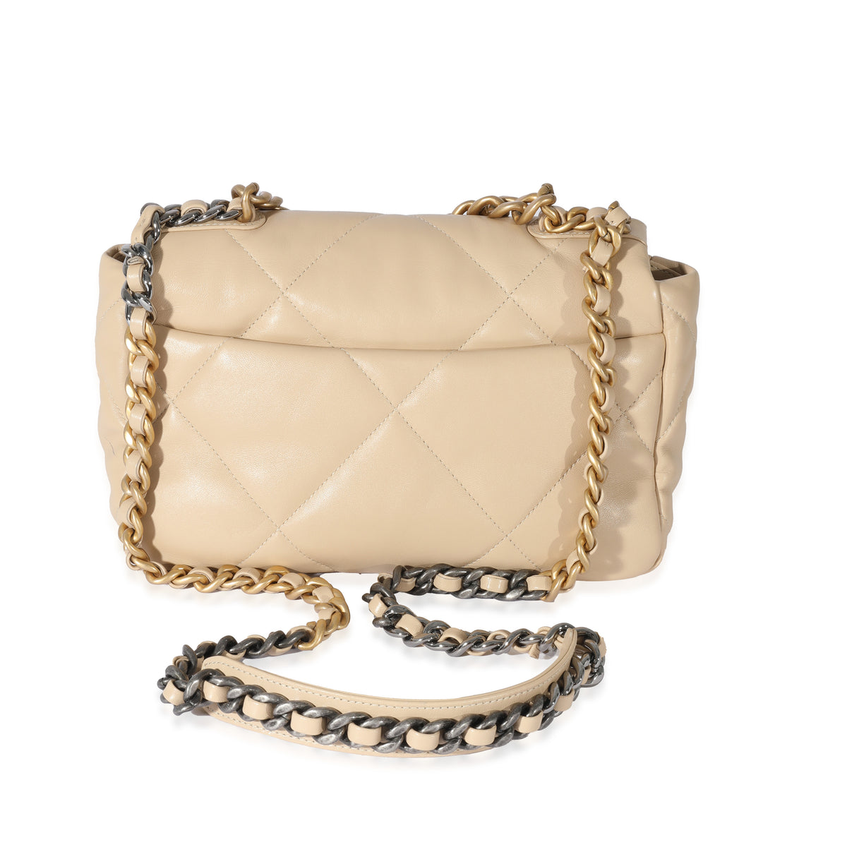 Chanel Tan Quilted Lambskin Medium Chanel 19 Bag, myGemma