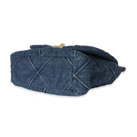 Chanel Blue Quilted Denim Medium Chanel 19 Flap Bag