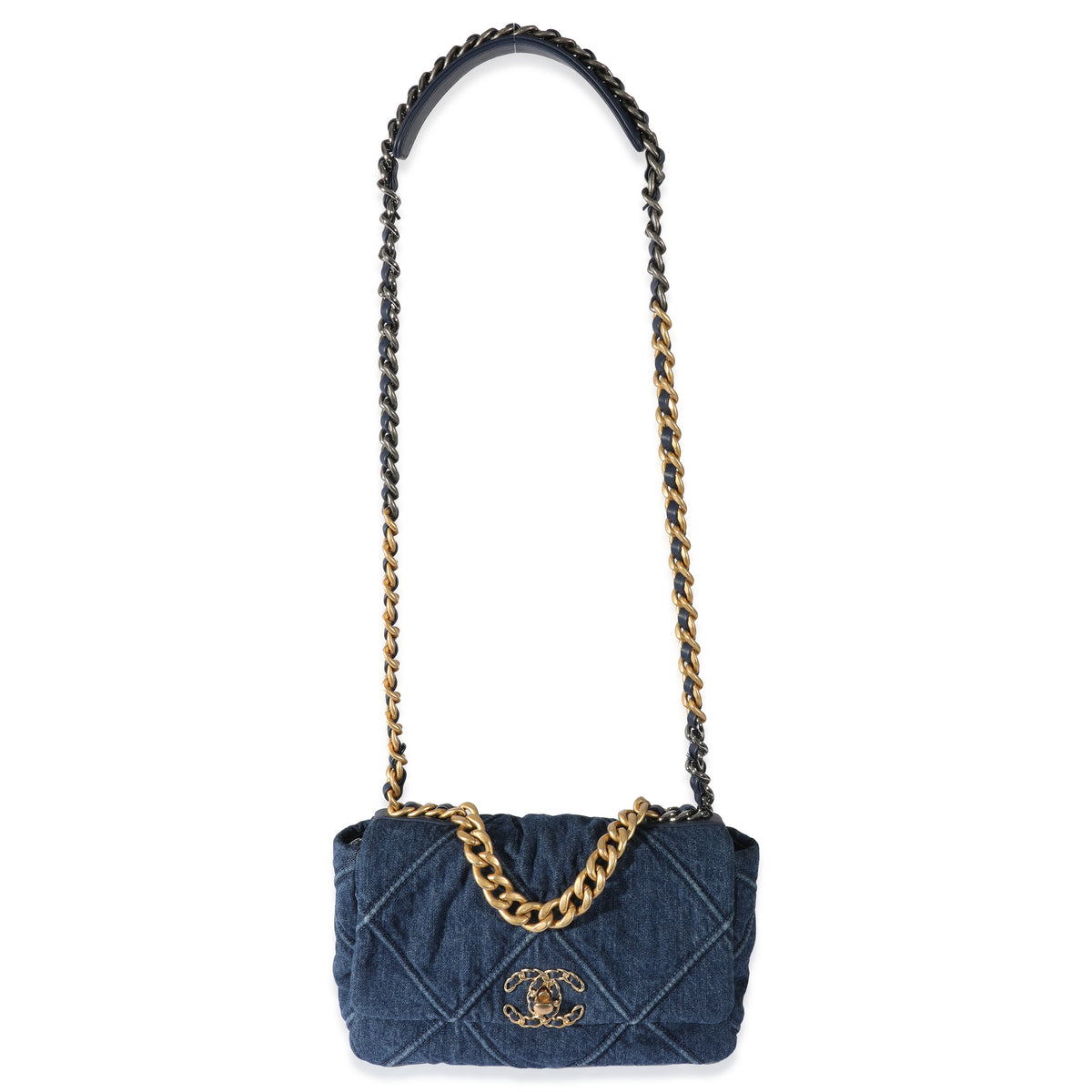 Chanel Blue Goatskin Quilted Chanel 19 Pouch, myGemma, IT