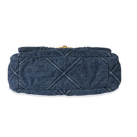 Chanel Blue Quilted Denim Medium Chanel 19 Flap Bag