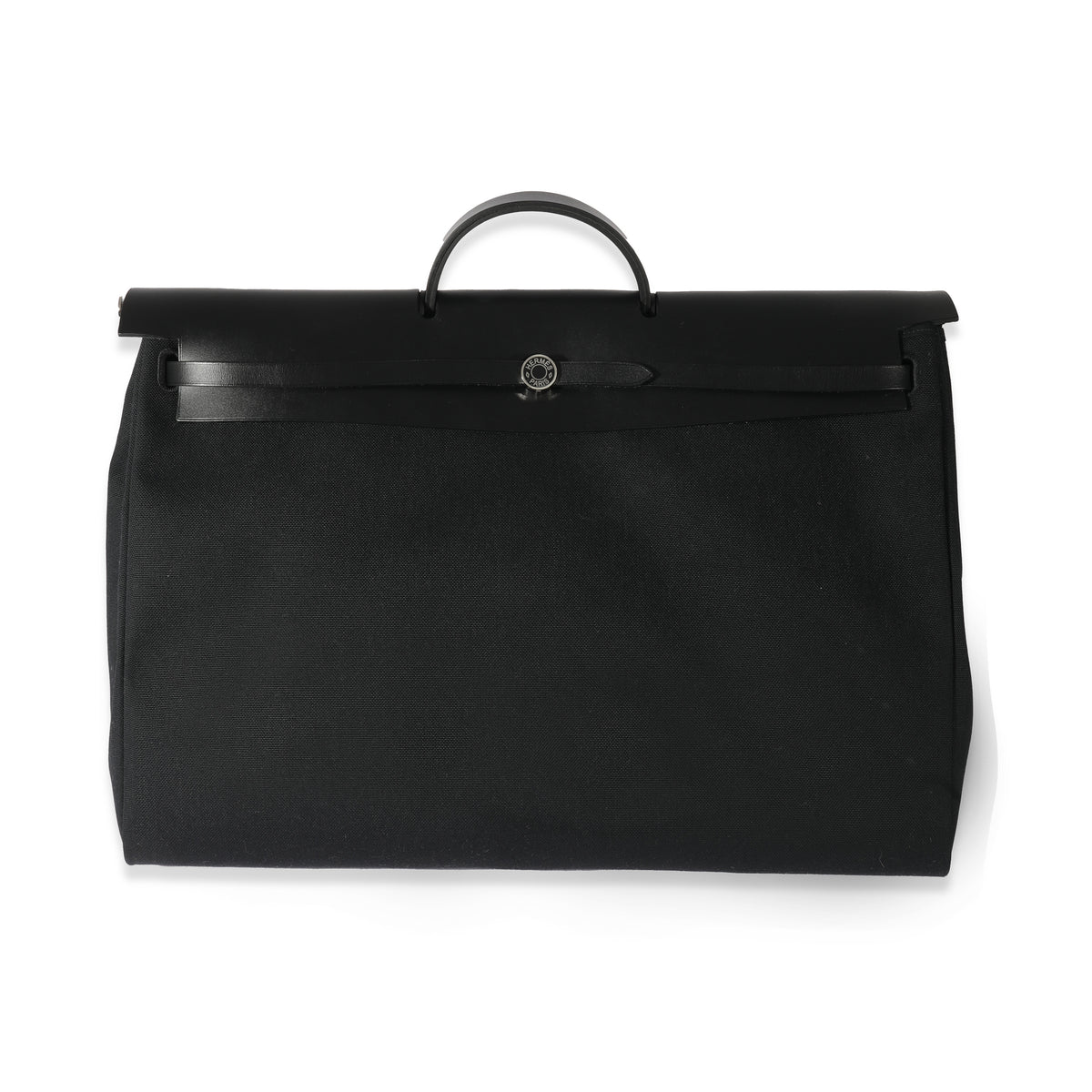 Hermès Black Military Toile Vache Hunter Zip Retourne Herbag