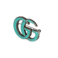 Gucci GG Interlocking Turquoise Enamel Brooch