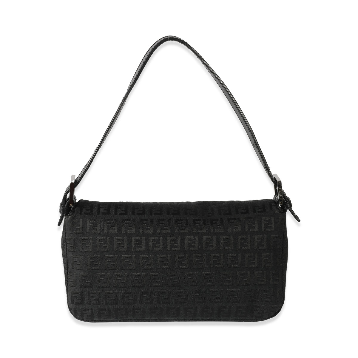 Fendi Vintage Black Canvas Zucchino Mama Baguette