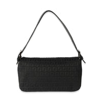 Fendi Vintage Black Canvas Zucchino Mama Baguette