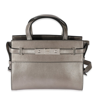 Saint Laurent Silver Leather Nano Manhattan Shopper