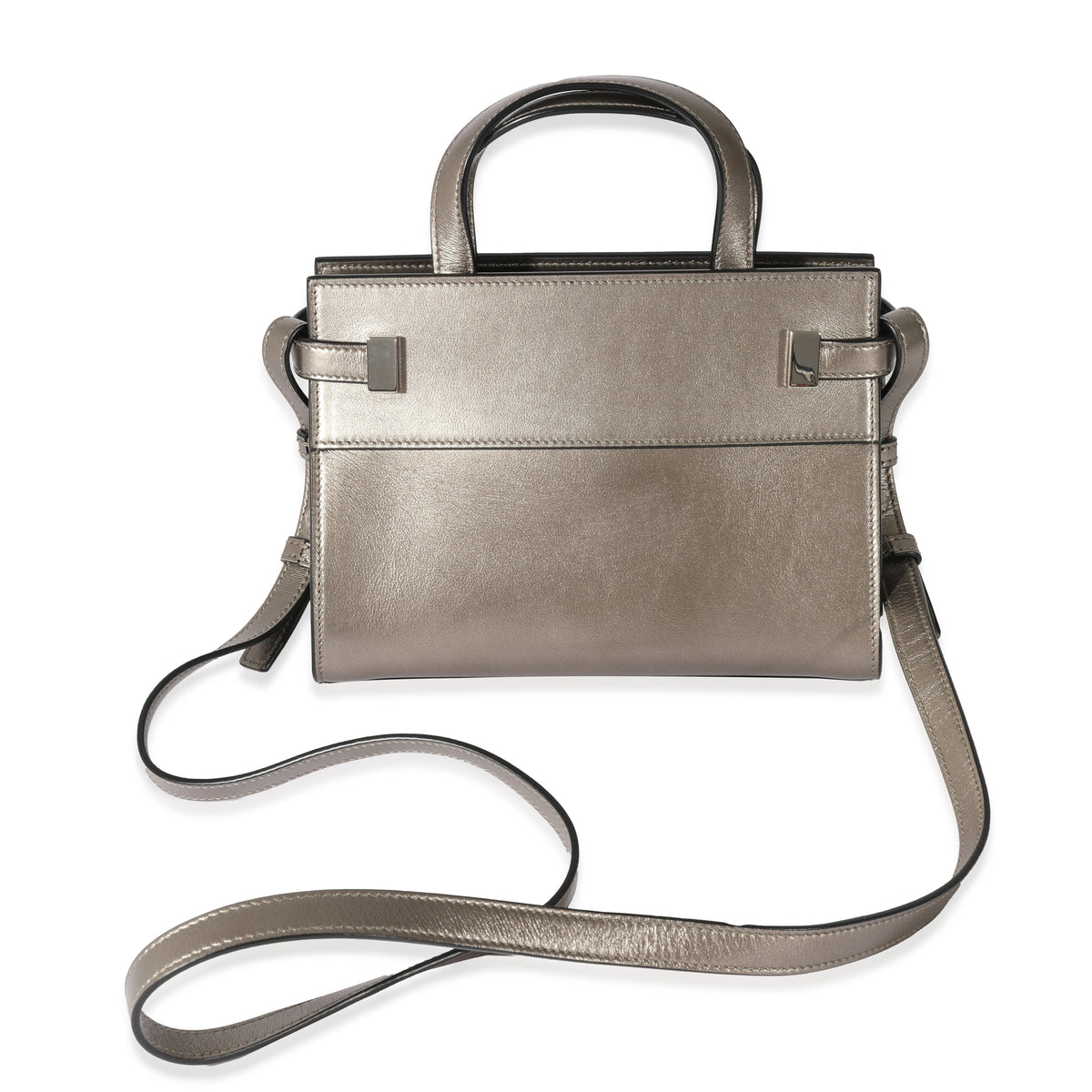 Saint Laurent Silver Leather Nano Manhattan Shopper