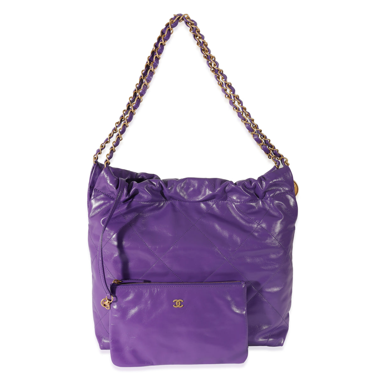 Chanel Shiny Calfskin 22A Purple 22 Bag, myGemma, QA