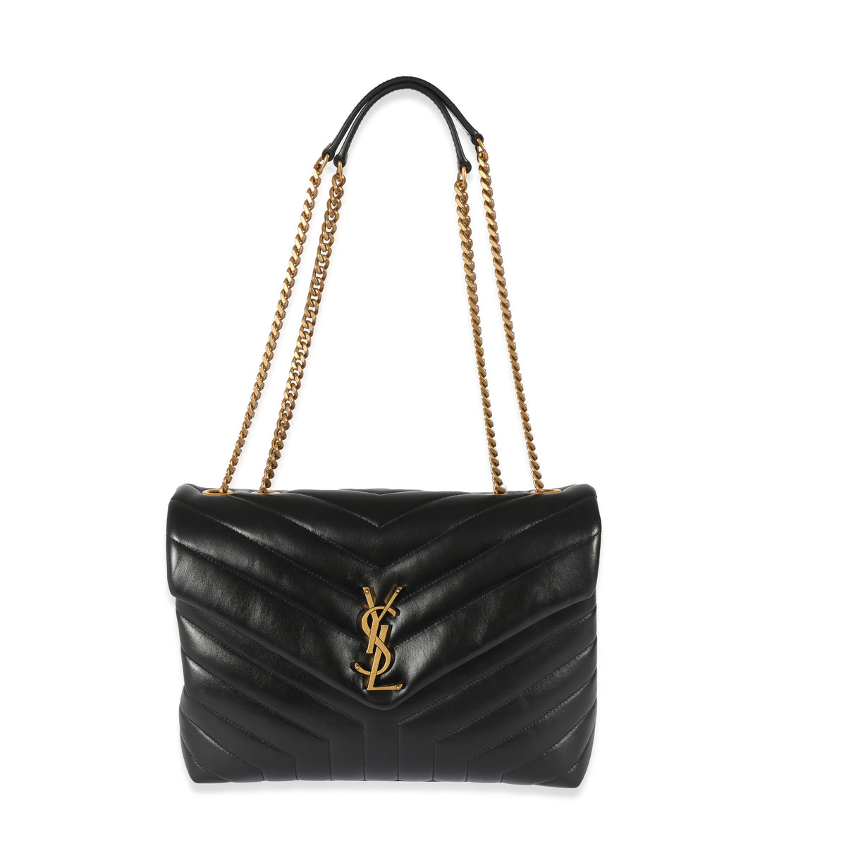 Saint Laurent Black Matelassé Medium LouLou Bag